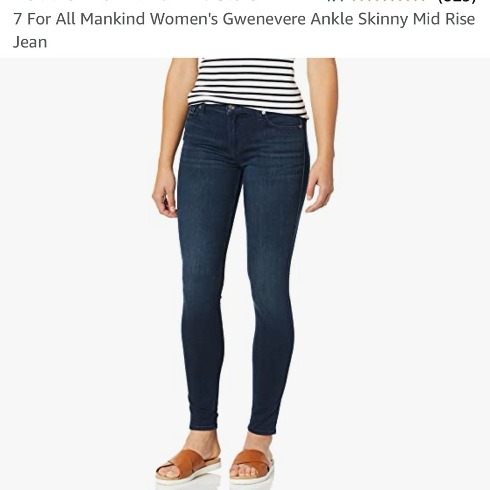 7 For All Mankind Women's Cropped
Gwenevere Dark Wash - Size 27 - Picture 9 of 9